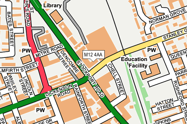 M12 4AA map - OS OpenMap – Local (Ordnance Survey) M12 4AA map - OS OpenMap – Local (Ordnance Survey)
