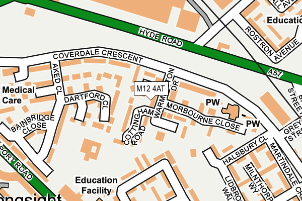 M12 4AT map - OS OpenMap – Local (Ordnance Survey) M12 4AT map - OS OpenMap – Local (Ordnance Survey)
