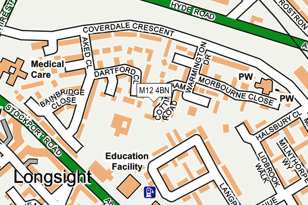 M12 4BN map - OS OpenMap – Local (Ordnance Survey) M12 4BN map - OS OpenMap – Local (Ordnance Survey)