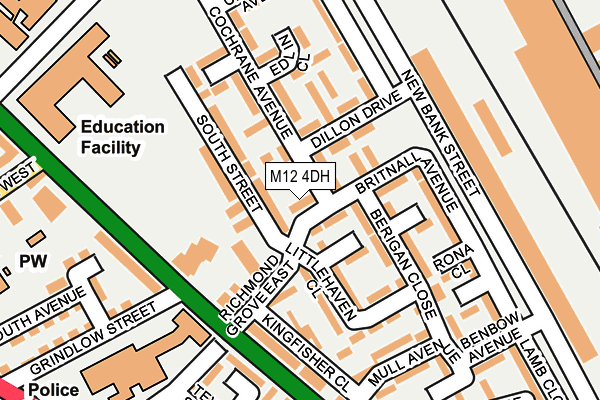 M12 4DH map - OS OpenMap – Local (Ordnance Survey) M12 4DH map - OS OpenMap – Local (Ordnance Survey)