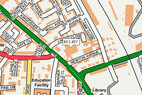 M12 4EY map - OS OpenMap – Local (Ordnance Survey) M12 4EY map - OS OpenMap – Local (Ordnance Survey)