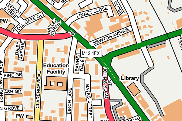 M12 4FX map - OS OpenMap – Local (Ordnance Survey) M12 4FX map - OS OpenMap – Local (Ordnance Survey)