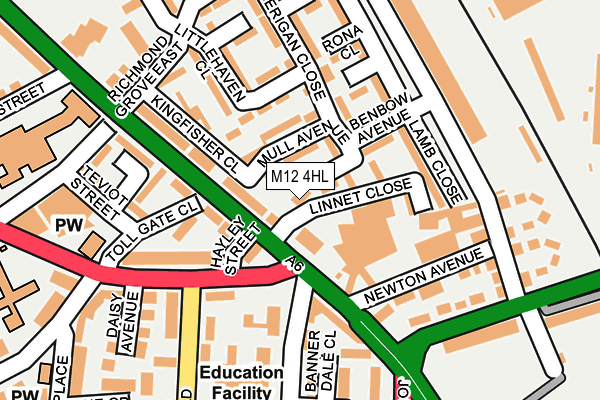 M12 4HL map - OS OpenMap – Local (Ordnance Survey) M12 4HL map - OS OpenMap – Local (Ordnance Survey)