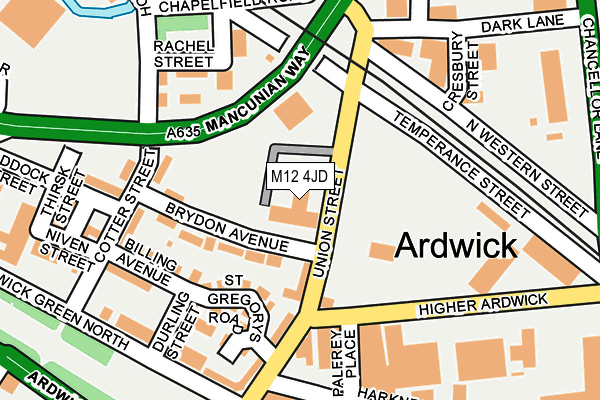 M12 4JD map - OS OpenMap – Local (Ordnance Survey) M12 4JD map - OS OpenMap – Local (Ordnance Survey)