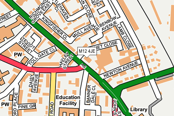 M12 4JE map - OS OpenMap – Local (Ordnance Survey) M12 4JE map - OS OpenMap – Local (Ordnance Survey)