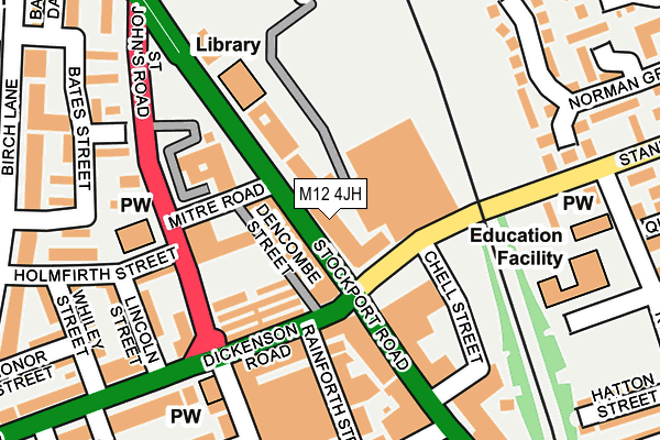 M12 4JH map - OS OpenMap – Local (Ordnance Survey) M12 4JH map - OS OpenMap – Local (Ordnance Survey)