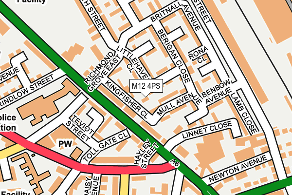 M12 4PS map - OS OpenMap – Local (Ordnance Survey) M12 4PS map - OS OpenMap – Local (Ordnance Survey)