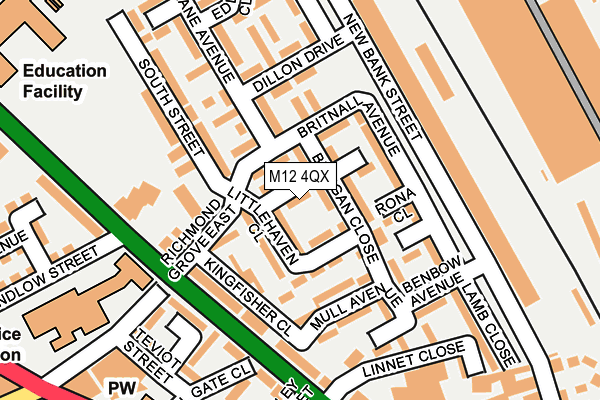 M12 4QX map - OS OpenMap – Local (Ordnance Survey) M12 4QX map - OS OpenMap – Local (Ordnance Survey)