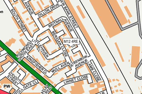 M12 4RE map - OS OpenMap – Local (Ordnance Survey) M12 4RE map - OS OpenMap – Local (Ordnance Survey)