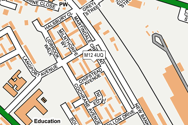 M12 4UQ map - OS OpenMap – Local (Ordnance Survey) M12 4UQ map - OS OpenMap – Local (Ordnance Survey)