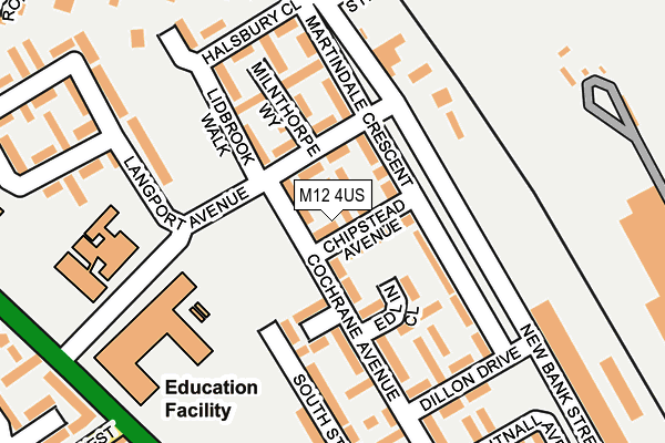 M12 4US map - OS OpenMap – Local (Ordnance Survey) M12 4US map - OS OpenMap – Local (Ordnance Survey)
