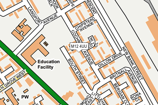 M12 4UU map - OS OpenMap – Local (Ordnance Survey) M12 4UU map - OS OpenMap – Local (Ordnance Survey)