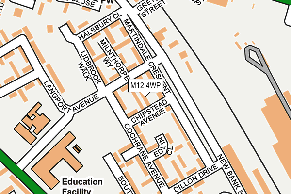 M12 4WP map - OS OpenMap – Local (Ordnance Survey) M12 4WP map - OS OpenMap – Local (Ordnance Survey)