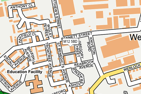 M12 5BD map - OS OpenMap – Local (Ordnance Survey)