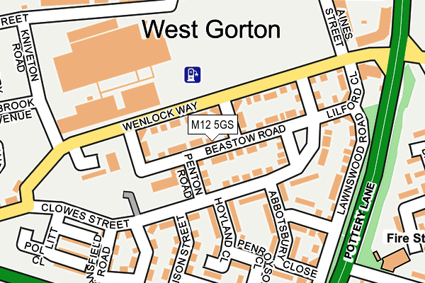 M12 5GS map - OS OpenMap – Local (Ordnance Survey) M12 5GS map - OS OpenMap – Local (Ordnance Survey)