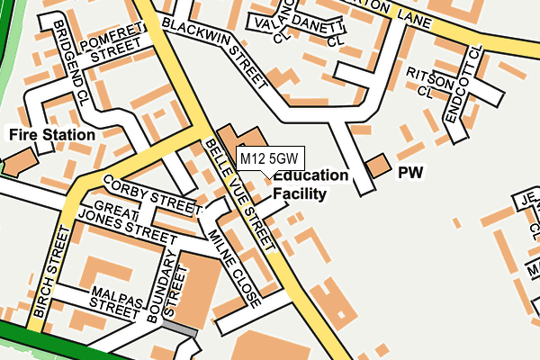 M12 5GW map - OS OpenMap – Local (Ordnance Survey) M12 5GW map - OS OpenMap – Local (Ordnance Survey)