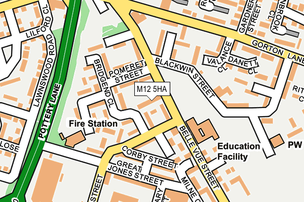 M12 5HA map - OS OpenMap – Local (Ordnance Survey) M12 5HA map - OS OpenMap – Local (Ordnance Survey)