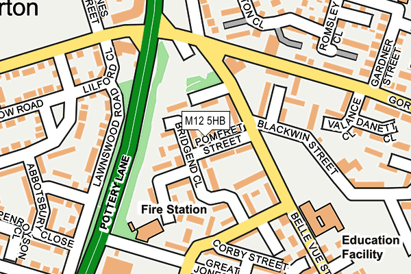 M12 5HB map - OS OpenMap – Local (Ordnance Survey)