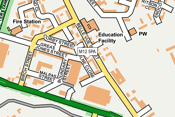 M12 5PA map - OS OpenMap – Local (Ordnance Survey) M12 5PA map - OS OpenMap – Local (Ordnance Survey)