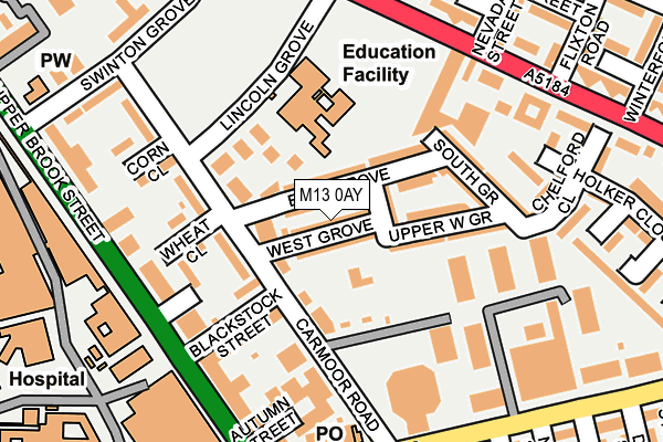 M13 0AY map - OS OpenMap – Local (Ordnance Survey) M13 0AY map - OS OpenMap – Local (Ordnance Survey)