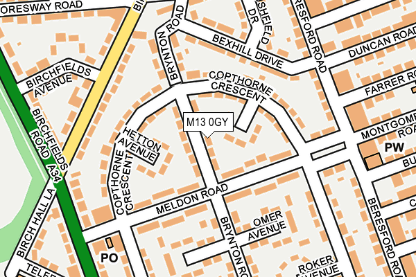 M13 0GY map - OS OpenMap – Local (Ordnance Survey) M13 0GY map - OS OpenMap – Local (Ordnance Survey)