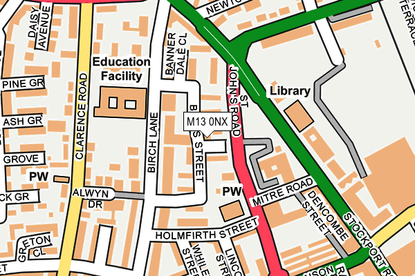 M13 0NX map - OS OpenMap – Local (Ordnance Survey) M13 0NX map - OS OpenMap – Local (Ordnance Survey)