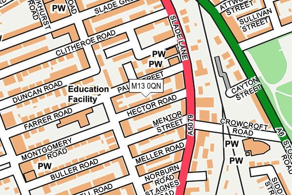 M13 0QN map - OS OpenMap – Local (Ordnance Survey) M13 0QN map - OS OpenMap – Local (Ordnance Survey)