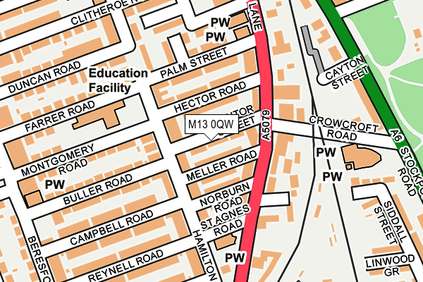 M13 0QW map - OS OpenMap – Local (Ordnance Survey) M13 0QW map - OS OpenMap – Local (Ordnance Survey)