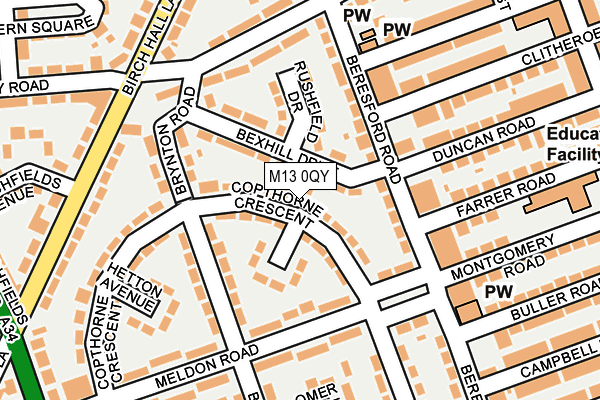 M13 0QY map - OS OpenMap – Local (Ordnance Survey) M13 0QY map - OS OpenMap – Local (Ordnance Survey)