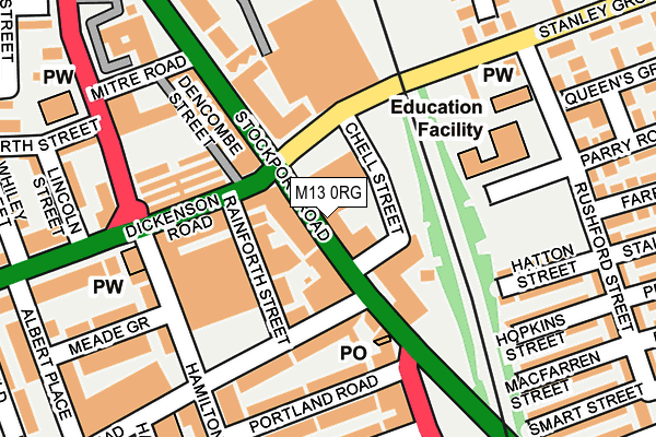 M13 0RG map - OS OpenMap – Local (Ordnance Survey) M13 0RG map - OS OpenMap – Local (Ordnance Survey)