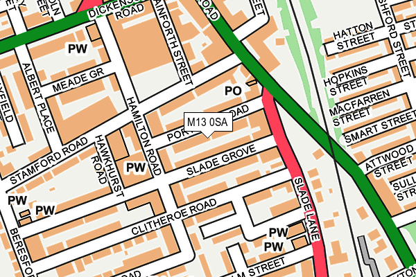 M13 0SA map - OS OpenMap – Local (Ordnance Survey) M13 0SA map - OS OpenMap – Local (Ordnance Survey)
