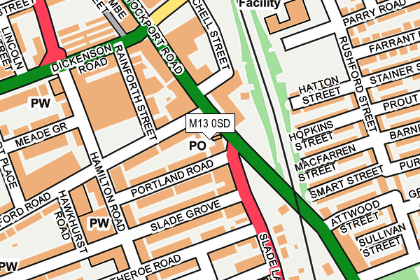 M13 0SD map - OS OpenMap – Local (Ordnance Survey) M13 0SD map - OS OpenMap – Local (Ordnance Survey)