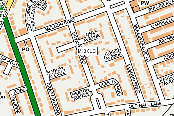 M13 0UQ map - OS OpenMap – Local (Ordnance Survey) M13 0UQ map - OS OpenMap – Local (Ordnance Survey)