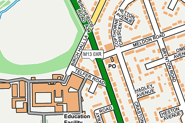 M13 0XR map - OS OpenMap – Local (Ordnance Survey) M13 0XR map - OS OpenMap – Local (Ordnance Survey)