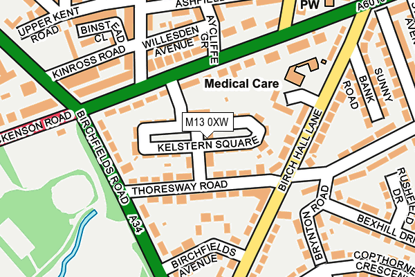 M13 0XW map - OS OpenMap – Local (Ordnance Survey) M13 0XW map - OS OpenMap – Local (Ordnance Survey)