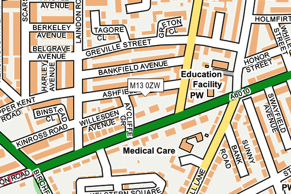 M13 0ZW map - OS OpenMap – Local (Ordnance Survey) M13 0ZW map - OS OpenMap – Local (Ordnance Survey)
