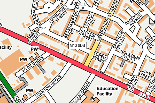 M13 9DB map - OS OpenMap – Local (Ordnance Survey) M13 9DB map - OS OpenMap – Local (Ordnance Survey)