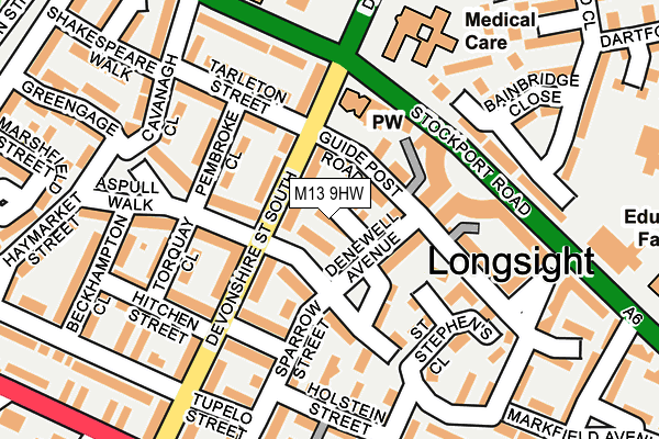 M13 9HW map - OS OpenMap – Local (Ordnance Survey) M13 9HW map - OS OpenMap – Local (Ordnance Survey)