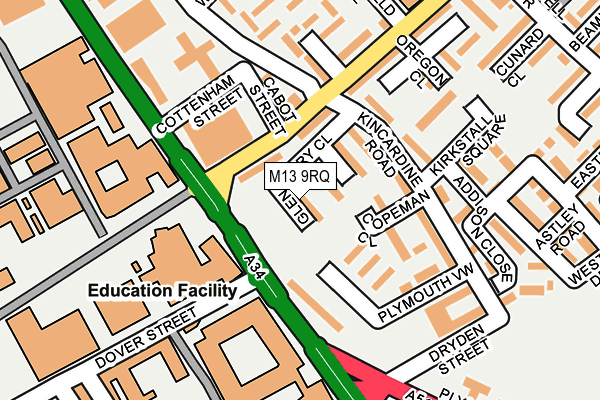 M13 9RQ map - OS OpenMap – Local (Ordnance Survey)
