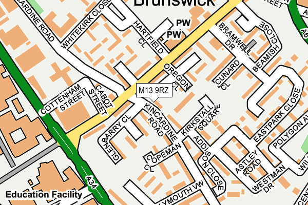 M13 9RZ map - OS OpenMap – Local (Ordnance Survey) M13 9RZ map - OS OpenMap – Local (Ordnance Survey)
