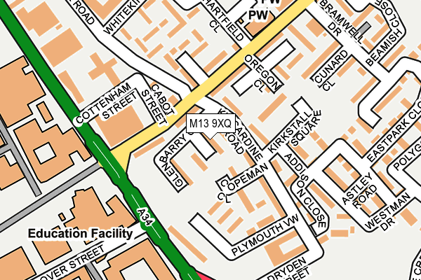 M13 9XQ map - OS OpenMap – Local (Ordnance Survey) M13 9XQ map - OS OpenMap – Local (Ordnance Survey)