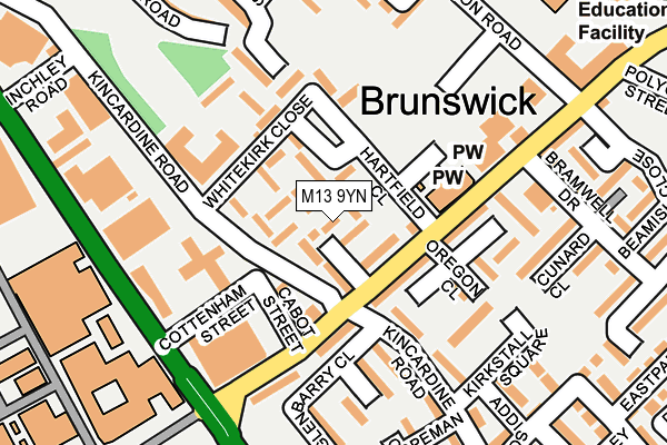 M13 9YN map - OS OpenMap – Local (Ordnance Survey) M13 9YN map - OS OpenMap – Local (Ordnance Survey)