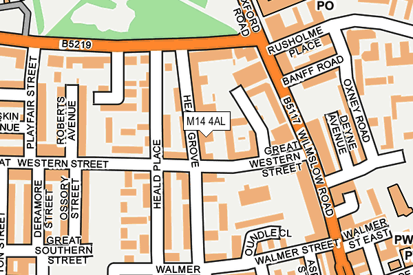 M14 4AL map - OS OpenMap – Local (Ordnance Survey) M14 4AL map - OS OpenMap – Local (Ordnance Survey)