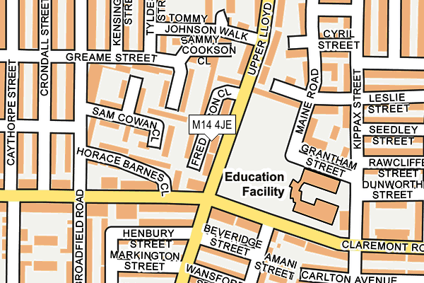 M14 4JE map - OS OpenMap – Local (Ordnance Survey) M14 4JE map - OS OpenMap – Local (Ordnance Survey)