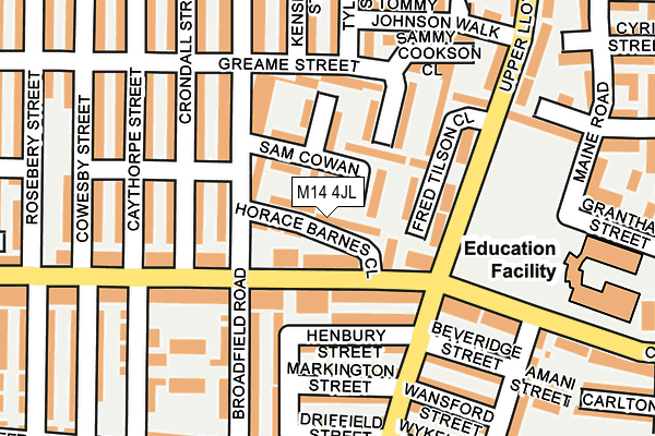 M14 4JL map - OS OpenMap – Local (Ordnance Survey) M14 4JL map - OS OpenMap – Local (Ordnance Survey)