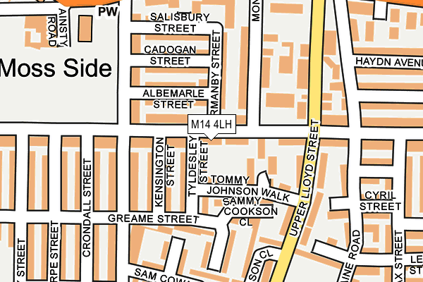 M14 4LH map - OS OpenMap – Local (Ordnance Survey) M14 4LH map - OS OpenMap – Local (Ordnance Survey)