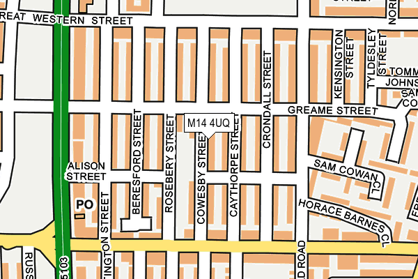 M14 4UQ map - OS OpenMap – Local (Ordnance Survey) M14 4UQ map - OS OpenMap – Local (Ordnance Survey)