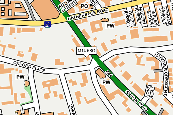 M14 5BG map - OS OpenMap – Local (Ordnance Survey) M14 5BG map - OS OpenMap – Local (Ordnance Survey)
