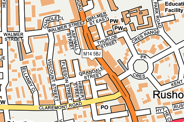M14 5BJ map - OS OpenMap – Local (Ordnance Survey) M14 5BJ map - OS OpenMap – Local (Ordnance Survey)