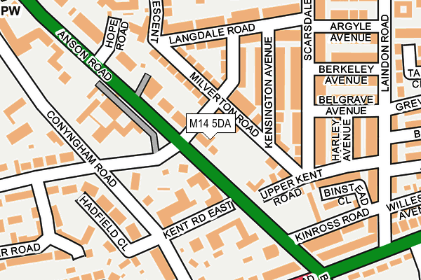 M14 5DA map - OS OpenMap – Local (Ordnance Survey)